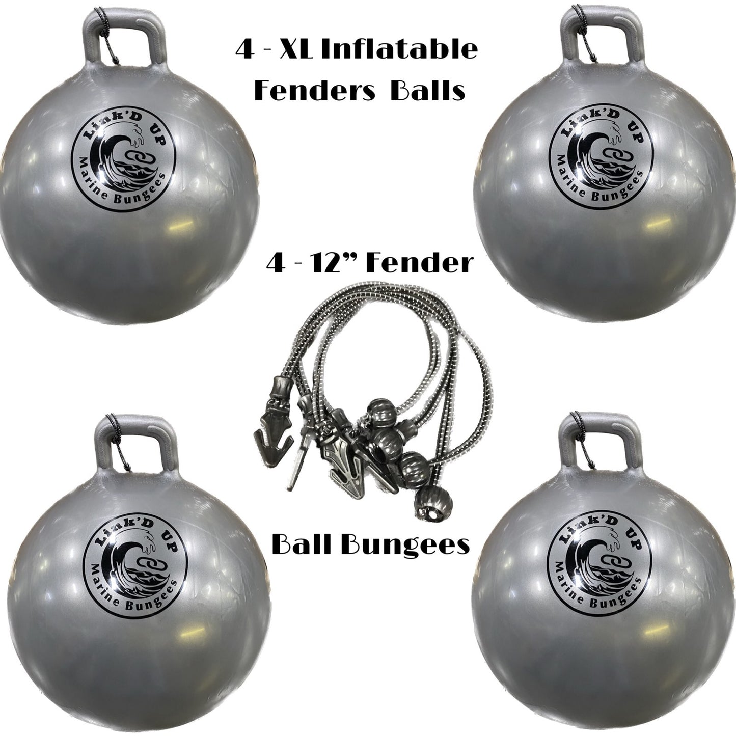 4 --  XL Link'D Up Inflatable Ball Fenders